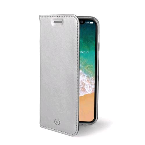 CELLY APPLE iPHONE X CUSTODIA AD AGENDA COLORE SILVER