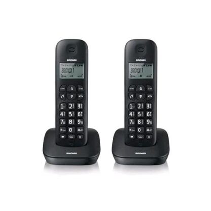 BRONDI GALA TWIN TELEFONO 2 CORDLESS DECT RUBRICA ID CHIAMATE SVEGLIA 7H AUTONOMIA COLORE NERO