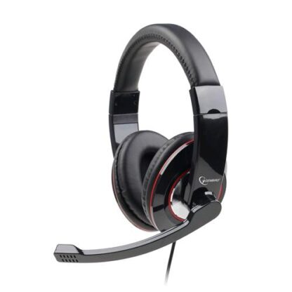 TECHMADE MHS-U-001CUFFIE STEREO CON MICROFONO USB COLORE ROSSO NERO