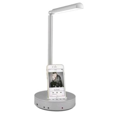 NODIS NT-S3 LAMPADA DA TAVOLO LED 10W + DOCKING STATION iPHONE 5/6 - iPOD SILVER