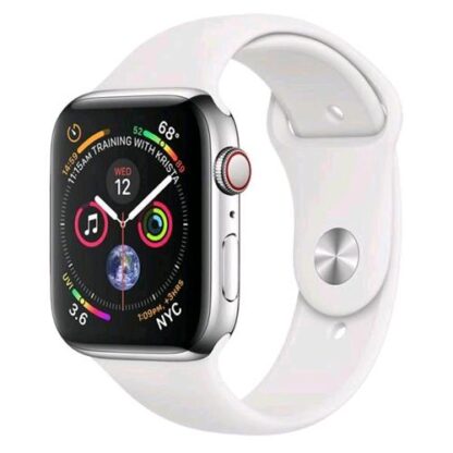 APPLE WATCH SERIE 4 GPS + CELLULAR, CASSA 44 MM IN ACCIAIO INOSSIDABILE E CINTURINO SPORT BIANCO