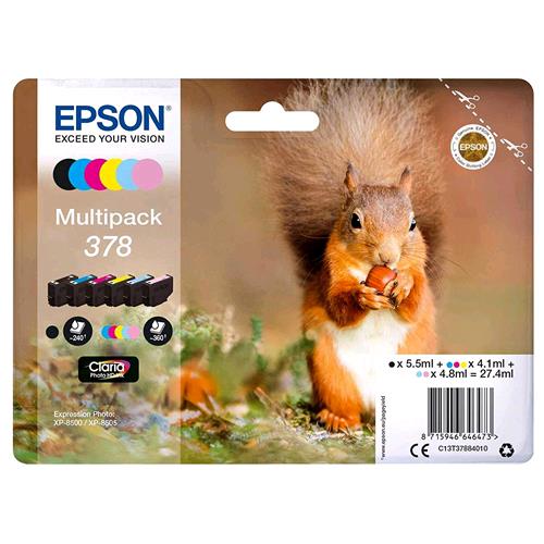 EPSON MULTIPACK 378 CARTUCCE INK NERO + CIANO + CIANO CHIARO + MAGENTA + MAGENTA CHIARO + GIALLO