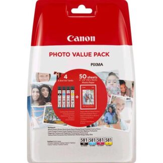 CANON MULTIPACK CLI-581 NERO + CIANO + MAGENTA + GIALLO 5.6ML PER PIXMA TS6250, TS6251, TS6350, TS6351, TS705, TS8250, TS8251, TS8252, TS9550, TS9551