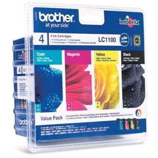 BROTHER MULTIPACK LC-1100VALBP CARTUCCE INK NERO + CIANO + MAGENTA + GIALLO