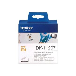 BROTHER DK-11207 ETICHETTE CD/DVD 100 Pz NERO/BIANCO