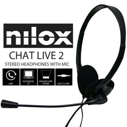 NILOX CHAT LIVE 2 CUFFIE CON MICROFONO PER PC 2 JACK 2.5mm