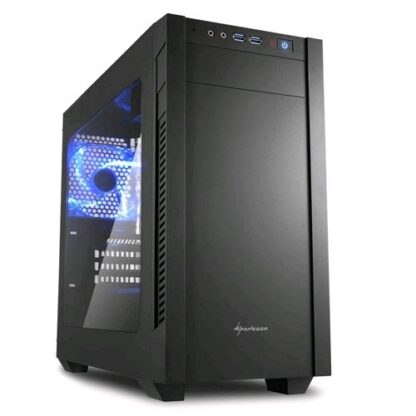 SHARKOON S1000 W CASE MINI TOWER MICRO-ATX/MINI ITX CON FINESTRA LATERALE 4 SLOT 2XUSB 3,0 1X120 FRON 1X120 REAR WINDOW COLORE NERO