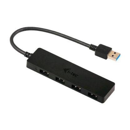 I-TEC U3HUB404 HUB USB PASSIVO 3.0 IN METALLO 4 PORTE PER NOTEBOOK ULTRABOOK TABLET PC WINDOWS E MAC SENZA ADATTATORE DI RETE NERO