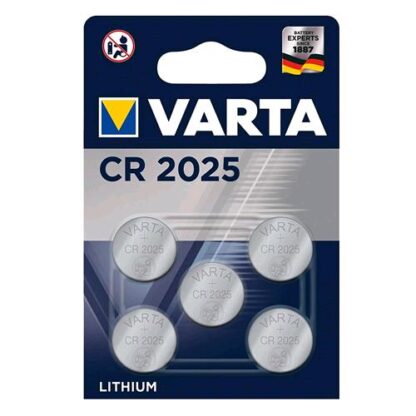 VARTA BATTERIA A BOTTONE CR 2025 LITIO 3V BLISTER CONF 5 Pz.