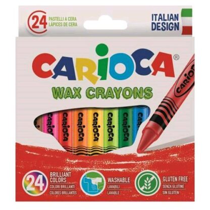 CARIOCA WAX CRAYONS PASTELLI A CERA ASSORTITI CONF. 24 Pz.