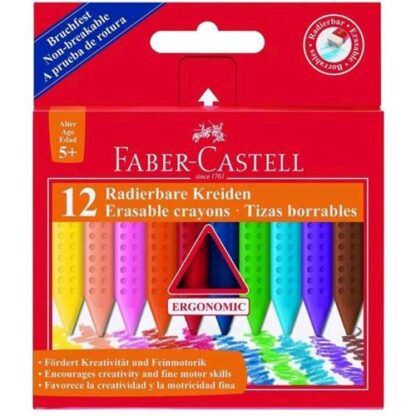 FABER CASTELL GRIP PASTELLI A CERA 9 mm IN PLASTICA COLORI ASSORTITI CONF. 12 Pz.