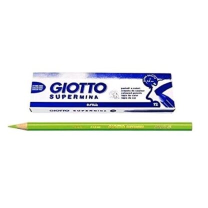 GIOTTO SUPERMINA PASTELLI 3.8 mm CONFEZIONE MONO COLORE VERDE FLUO 12 Pz.