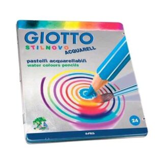 GIOTTO STILNOVO ACQUARELL SCATOLA IN METALLO PASTELLI ACQUERELLABILI 3.3 mm COLORI ASSORTITI CONF 24 Pz.