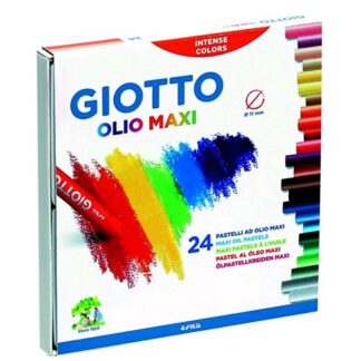 GIOTTO OLIO MAXI PASTELLI AD OLIO 11 mm COLORI ASSORTITI CONF 24 Pz.