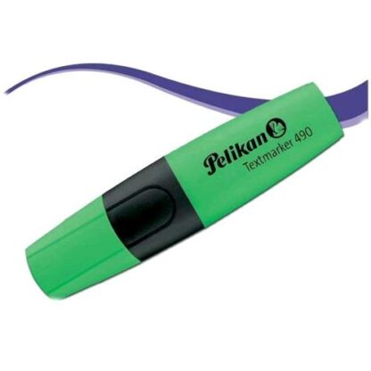 PELIKAN TEXT MARKER 490 NEON EVIDENZIATORE PUNTA A SCALPELLO 1/5 mm VERDE CONF 10 Pz.