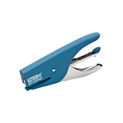 RAPID S51 SOFT GRIP CUCITRICE A PINZA CARICAMENTO POSTERIORE 15 FOGLI TIPO PUNTE PASSO 64 MM COLORE BLU