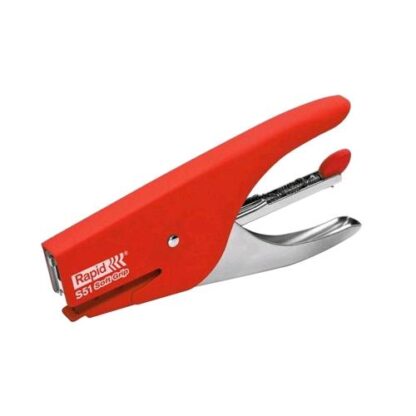 RAPID S51 SOFT GRIP CUCITRICE A PINZA CARICAMENTO POSTERIORE 15 FOGLI TIPO PUNTE PASSO 64 MM COLORE ROSSO