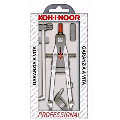 KOH-I-NOOR COMPASSO CON BALAUSTRONE PROFESSIONAL 170 MM + 3 ACCESSORI