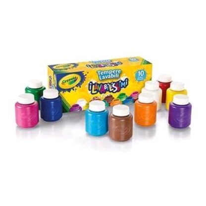 CRAYOLA LAVABILISSIMI TEMPERE LAVABILI FLACONCINI 59 ML COLORI ASS. CONF 10 Pz.