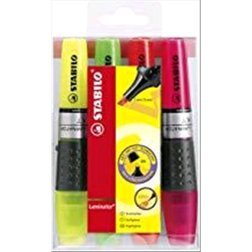 STABILO LUMINATOR EVIDENZIATORE COLORI ASSORTITI 4 Pz