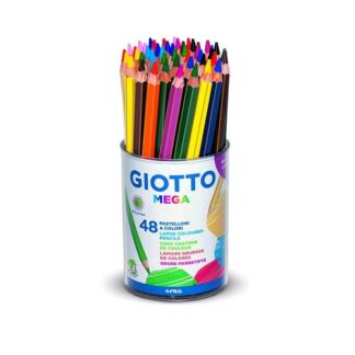 GIOTTO MEGA BARATTOLO PASTELLONI GIGANTI 5.5mm VERNICIATI NEL COLORE DELLA MINA CONF 48 Pz.