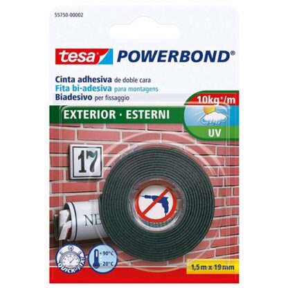 TESA POWERBOND NASTRO BIADESIVO TRASPARENTE PER ESTERNI 19MMx1.5M