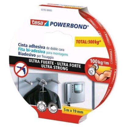 TESA POWERBOND ULTRA STRONG NASTRO BIADESIVO BIANCO 19MMx5M