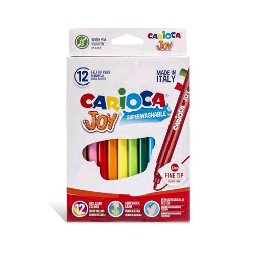 CARIOCA JOY PENNARELLI LAVABILI ATOSSICI PUNTA FINE COLORI ASSORTITI CONF. 12 Pz.