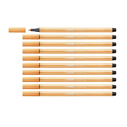 STABILO PEN 68 NEON PENNA PER GRAFICA TRATTO 1 MM COLORE ARANCIONE FLUO CONF. 10 Pz.