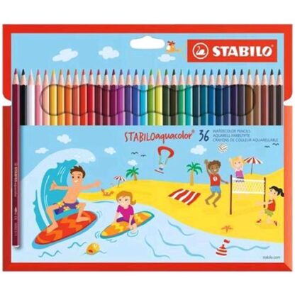 STABILO AQUACOLOR PASTELLI ACQUARELLABILI 2.8 mm COLORI ASSORTITI CONF 36 Pz.