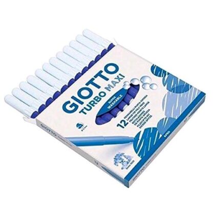 GIOTTO TURBO MAXI PENNARELLI LAVABILI ATOSSICI PUNTA MAXI COLORE BLU OLTREMARE CONF. 12 Pz.
