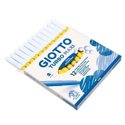 GIOTTO TURBO MAXI PENNARELLI LAVABILI ATOSSICI PUNTA MAXI COLORE GIALLO MEDIO CONF. 12 Pz.
