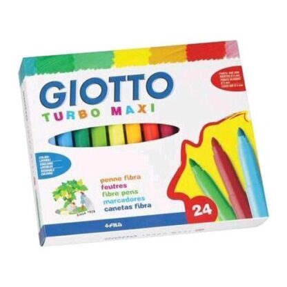 GIOTTO TURBO MAXI PENNARELLI LAVABILI ATOSSICI PUNTA MAXI COLORI ASSORTITI CONF. 24 Pz.