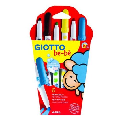 GIOTTO BEBE PENNARELLI LAVABILI ATOSSICI PUNTA MAXI COLORI ASSORTITI CONF. 6 Pz.