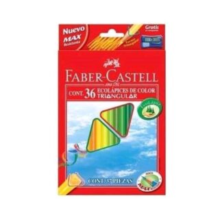 FABER CASTELL ECO PASTELLI TRIANGOLARI 3 mm COLORI ASSORTITI CONF. 36 Pz.