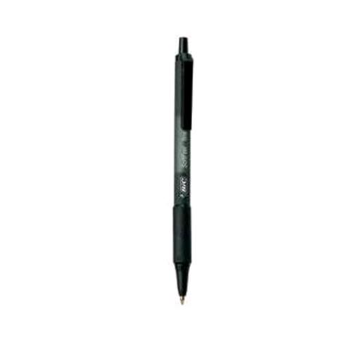 BIC SOFTFEEL CLIC PENNA A SFERA INCHIOSTRO NERO PUNTA MEDIA COLORE FUSTO NERO CONF. 12 Pz.
