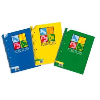 BLASETTI FOUR NOTES QUADERNO A4 70 GR IN BLOCCO SPIRALATO MICROPERFORATO 120 FOGLI CONF 4 Pz.