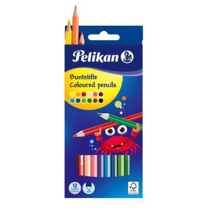 PELIKAN PASTELLO FUSTO ESAGONALE LACCATO COLORI ASSORTITI CONF 12 Pz.