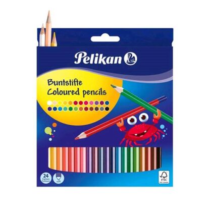 PELIKAN PASTELLO ESAGONALE LACCATO MINA 3 mm COLORI ASSORTITI CONF 24 Pz.