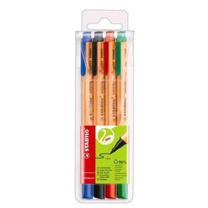 STABILO GREENPOINT PENNA PUNTA IN FIBRA 0.8 mm COLORI ASSORTITI CONF. 4 Pz.