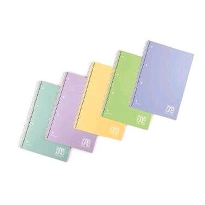 BLASETTI ONE COLOR PASTEL QUADERNO A4 80 GR RIGHE 1R CON FORI COPERTINA IN PPL 80 FOGLI CONF 6 Pz.