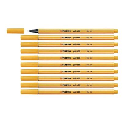 STABILO FINELINER POINT 88 PENNA PUNTA IN FIBRA 0.4 mm COLORE ARANCIONE CONF. 10 Pz.