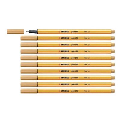 STABILO FINELINER POINT 88 PENNA PUNTA IN FIBRA 0.4 mm COLORE OCRA SCURO CONF. 10 Pz.