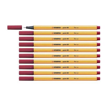 STABILO FINELINER POINT 88 PENNA PUNTA IN FIBRA 0.4 mm COLORE ROSSO CREMISI CONF. 10 Pz.