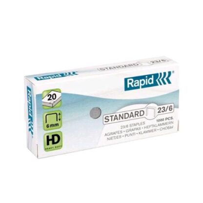 RAPID PUNTI METALLICI ZINCATI 23/6 MM STANDARD CONFEZIONE 1.000 PUNTI
