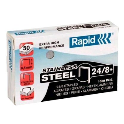 RAPID PUNTI METALLICI SUPER STRONG 24/8+ MM CONFEZIONE DA 1.000 PUNTI