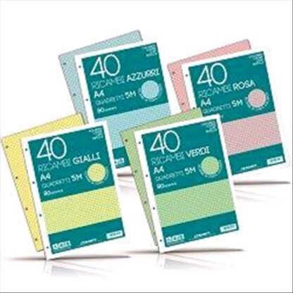 BLASETTI RICAMBI A5 80GR RIGHE 1R VERDI 40 FOGLI CONF 1 Pz.