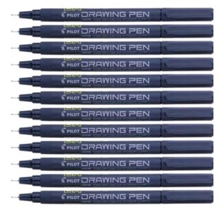 PILOT DRAWING PEN PENNA PUNTA IN FIBRA 0.2 mm COLORE NERO CONF. 12 Pz.