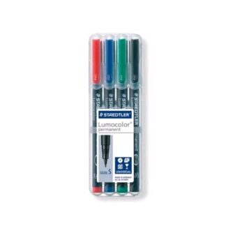 STAEDTLER LUMOCOLOR PERMANENT PENNA PUNTA IN FIBRA 0.4 mm COLORI ASSORTITI CONF. 4 Pz.