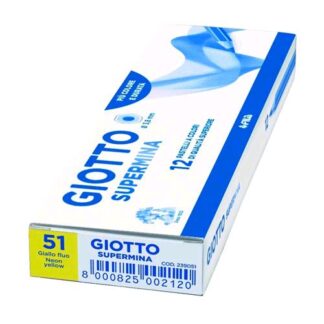 GIOTTO SUPERMINA PASTELLI 3.8 mm CONFEZIONE MONO COLORE GIALLO FLUO 12 Pz.